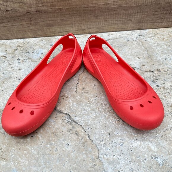Crocs Shoes Womens Size 11 Pink Kadee Ballet Flats Slip On Lightweight Comfort - Picture 4 of 9